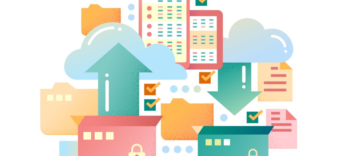 Files Archiving - flat design website banner