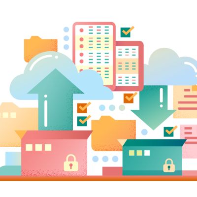 Files Archiving - flat design website banner