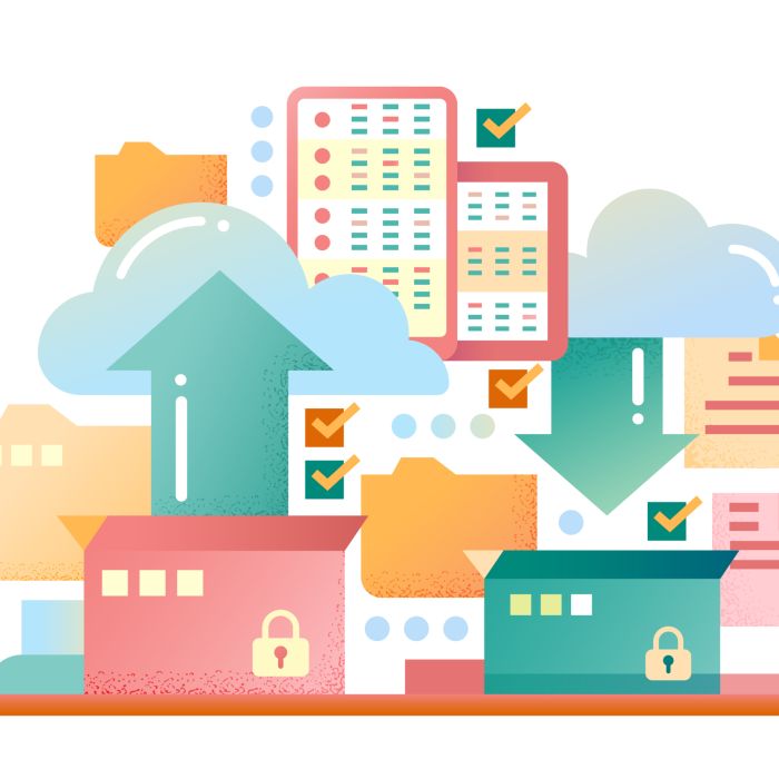 Files Archiving - flat design website banner